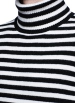Detail View -Click To Enlarge Stripe virgin wool turtleneck sweater
