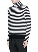 Front View -Click To Enlarge Stripe virgin wool turtleneck sweater