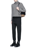 Figure View -Click To Enlarge Stripe virgin wool turtleneck sweater
