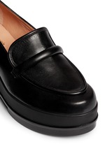 Detail View -Click To Enlarge 'Yokolej' leather wedge platform loafers