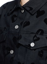 Detail View -Click To Enlarge 'Heart' flocked velvet denim jacket