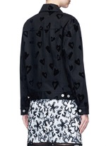 Back View -Click To Enlarge 'Heart' flocked velvet denim jacket