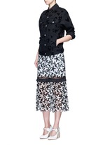 Figure View -Click To Enlarge 'Heart' flocked velvet denim jacket