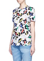 Front View -Click To Enlarge 'Leopard' brushstroke print jersey T-shirt