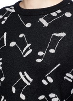 Detail View -Click To Enlarge Musical note intarsia mohair blend sweater