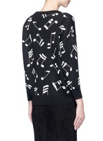 Back View -Click To Enlarge Musical note intarsia mohair blend sweater