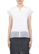 Helmut Lang&nbsp;Organza-panel cotton-silk shirt