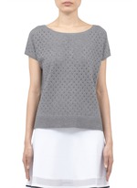 rag & bone&nbsp;Gianna perforated-knit short-sleeve top