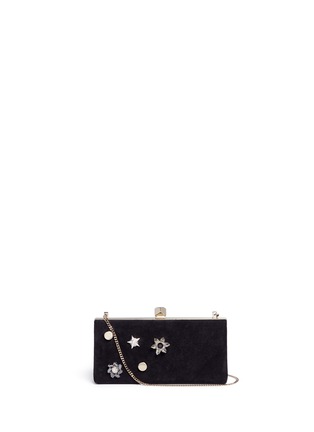 Main View - Click To Enlarge Main View - Click To Enlarge - Jimmy Choo - 'Celeste/S' interchangeable Swarovski crystal button suede clutch