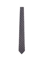 Main View -Click To Enlarge Floral diamond print silk tie