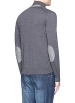Back View -Click To Enlarge Extra fine Merino wool zip cardigan
