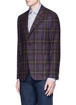 Front View -Click To Enlarge 'Cortina' Glen plaid wool-silk-cashmere blazer