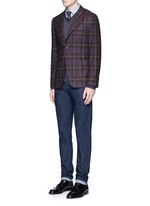 Figure View -Click To Enlarge 'Cortina' Glen plaid wool-silk-cashmere blazer