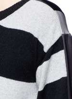 Detail View -Click To Enlarge Stripe silk cashmere-wool combo sweater