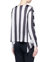 Back View -Click To Enlarge Stripe silk cashmere-wool combo sweater