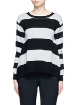 Main View -Click To Enlarge Stripe silk cashmere-wool combo sweater