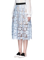Front View -Click To Enlarge 'Flower Garden' guipure lace midi skirt