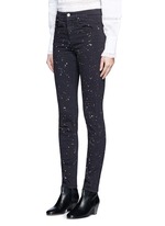 Front View -Click To Enlarge 'Ennett' splatter paint print skinny jeans