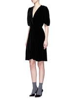 Figure View -Click To Enlarge 'Lynna' surplice neckline velvet dress