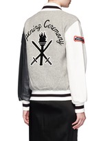 Back View -Click To Enlarge 'OC' leather sleeve classic varsity jacket