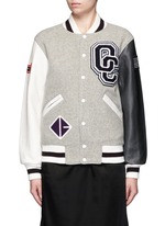 Main View -Click To Enlarge 'OC' leather sleeve classic varsity jacket