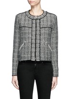 Main View -Click To Enlarge 'Laura' stripe frayed edge tweed jacket