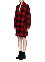 Front View -Click To Enlarge 'Gabrie' check plaid bouclé coat