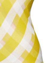 Detail View -Click To Enlarge 'Transparent Checks' crisscross stripe racerback top