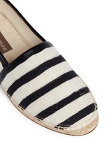 Detail View -Click To Enlarge Stripe leather trim espadrille slip-ons