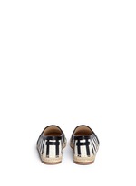 Back View -Click To Enlarge Stripe leather trim espadrille slip-ons