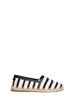 Main View -Click To Enlarge Stripe leather trim espadrille slip-ons