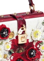 Detail View -Click To Enlarge 'Daisy' crystal floral appliqué Dauphine leather box bag