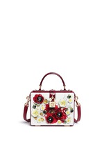Main View -Click To Enlarge 'Daisy' crystal floral appliqué Dauphine leather box bag
