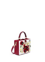 Figure View -Click To Enlarge 'Daisy' crystal floral appliqué Dauphine leather box bag