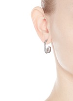Figure View -Click To Enlarge 'Anamorphose' diamond 18k white gold twisted earrings