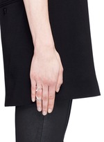 Figure View -Click To Enlarge 'Anamorphose' diamond 18k white gold twisted long ring