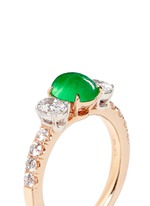 Detail View -Click To Enlarge Jade diamond 18k rose gold ring