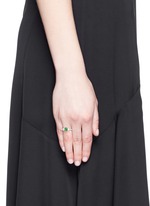 Figure View -Click To Enlarge Jade diamond 18k rose gold ring