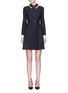 Main View - Click To Enlarge Main View - Click To Enlarge - Valentino - Double collar wool-silk crepe couture belted dress