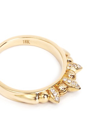 Click To Zoom Pamela Love - 'Thin Tribal Spike' diamond pavé 18k gold ring