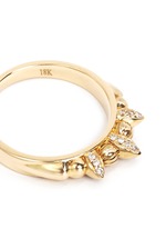Detail View -Click To Enlarge 'Thin Tribal Spike' diamond pavé 18k gold ring