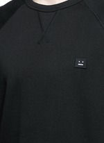 Detail View -Click To Enlarge 'College Face' emoji patch cotton sweatshirt