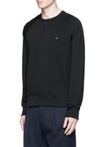 Front View -Click To Enlarge 'College Face' emoji patch cotton sweatshirt