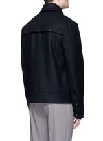Back View -Click To Enlarge 'Metal' eyelet wool blend melton shirt jacket