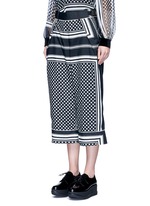 Front View -Click To Enlarge Dot scarf print culottes