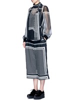 Figure View -Click To Enlarge Dot scarf print culottes
