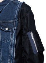 Detail View -Click To Enlarge Denim front flannel jacket