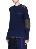 Front View -Click To Enlarge Back split rib knit sweater