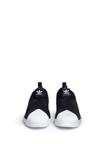 Front View -Click To Enlarge 'Superstar' crisscross band neoprene slip-ons