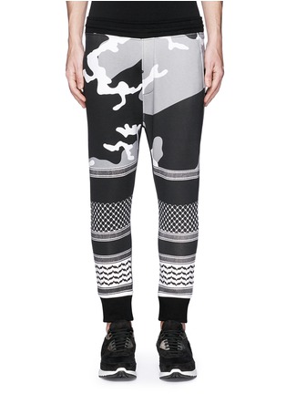 Main View - Click To Enlarge Main View - Click To Enlarge - Neil Barrett - Keffiyeh wave camouflage bonded jersey jogging pants